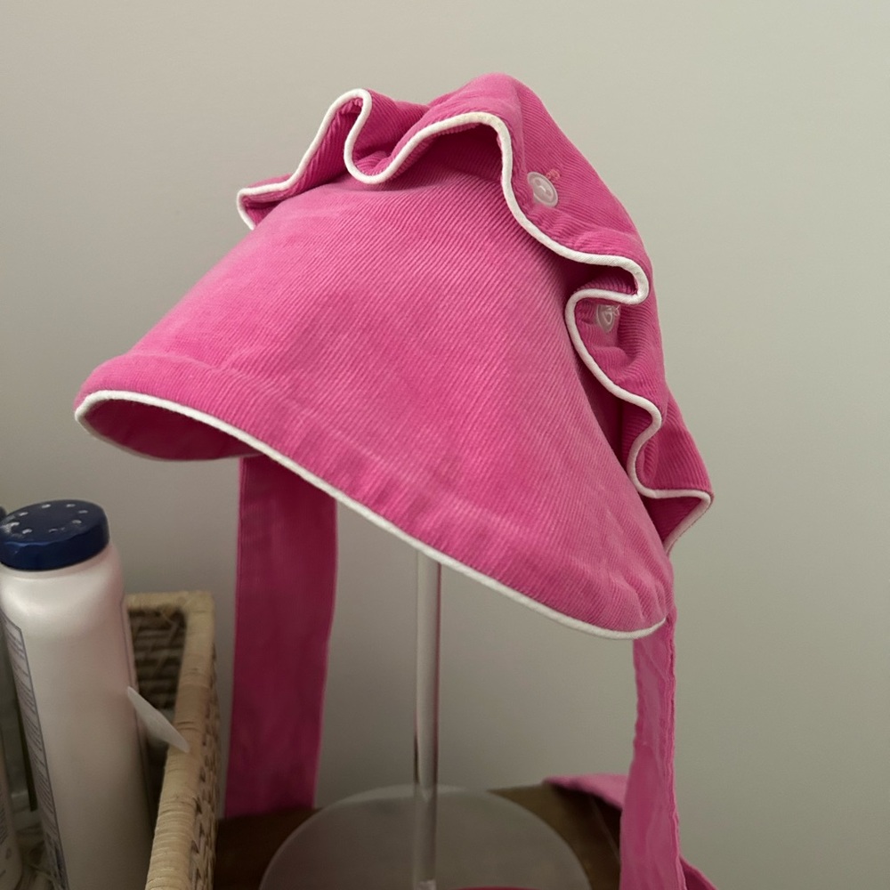 The Beaufort Bonnet Company Pink Ruffle Sun Bonnet size small